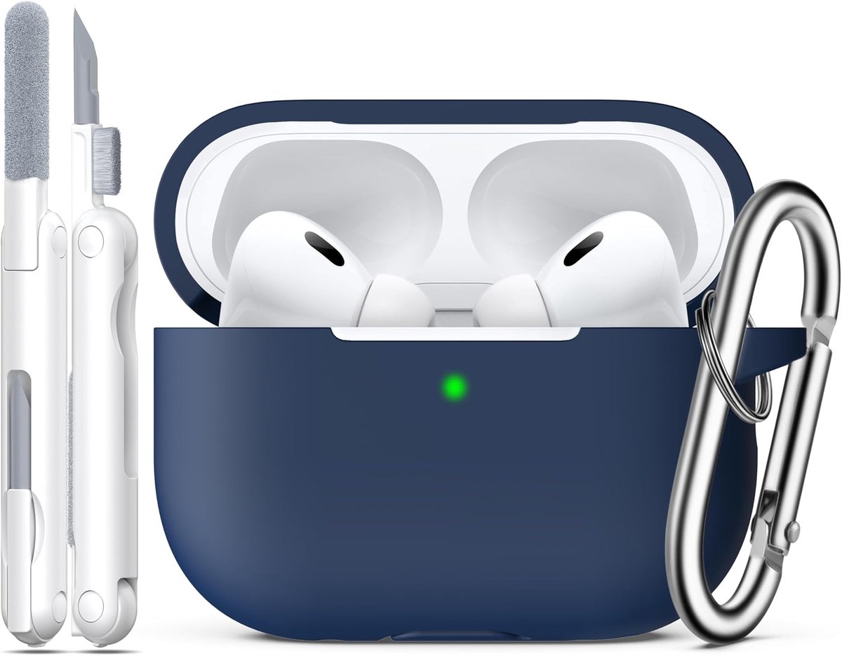 R-fun voor AirPods Pro 2 Hoes Zacht Siliconen - Middernachtblauw