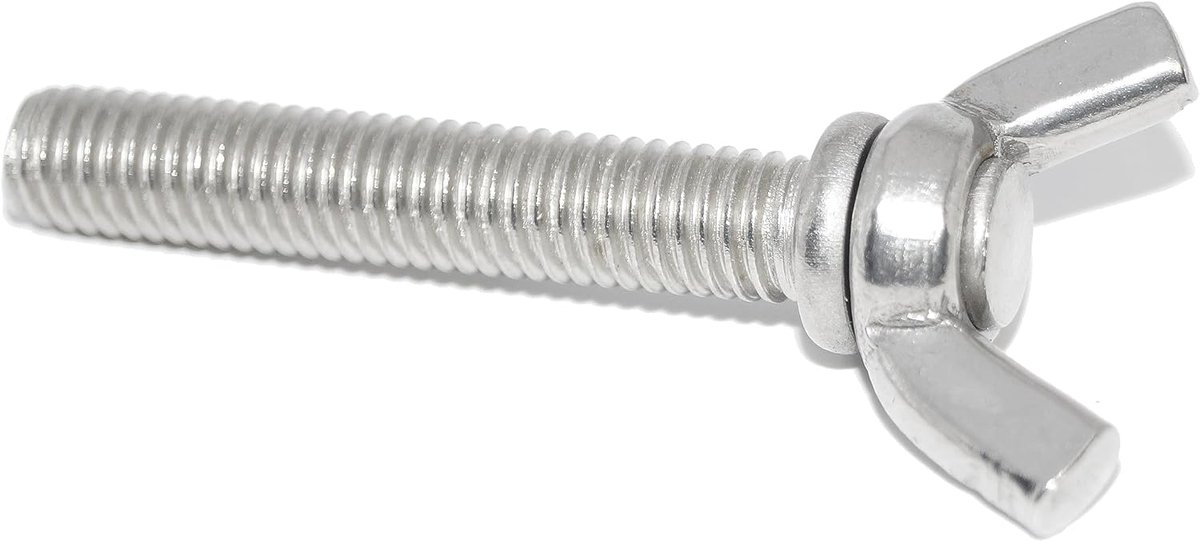 Vleugelschroeven M4X25 4 stuks A2 roestvrij staal volgens DIN 318, vergelijkbaar met DIN 316 AF, Amerikaanse vorm, hoekige vorm