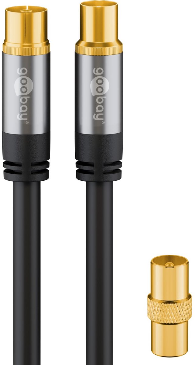 Image of Goobay TV-antennekabel type 70367 met 135 dB, 4x afgeschermd en verguld, coax naar coax, dubbelzijdige knikbescherming