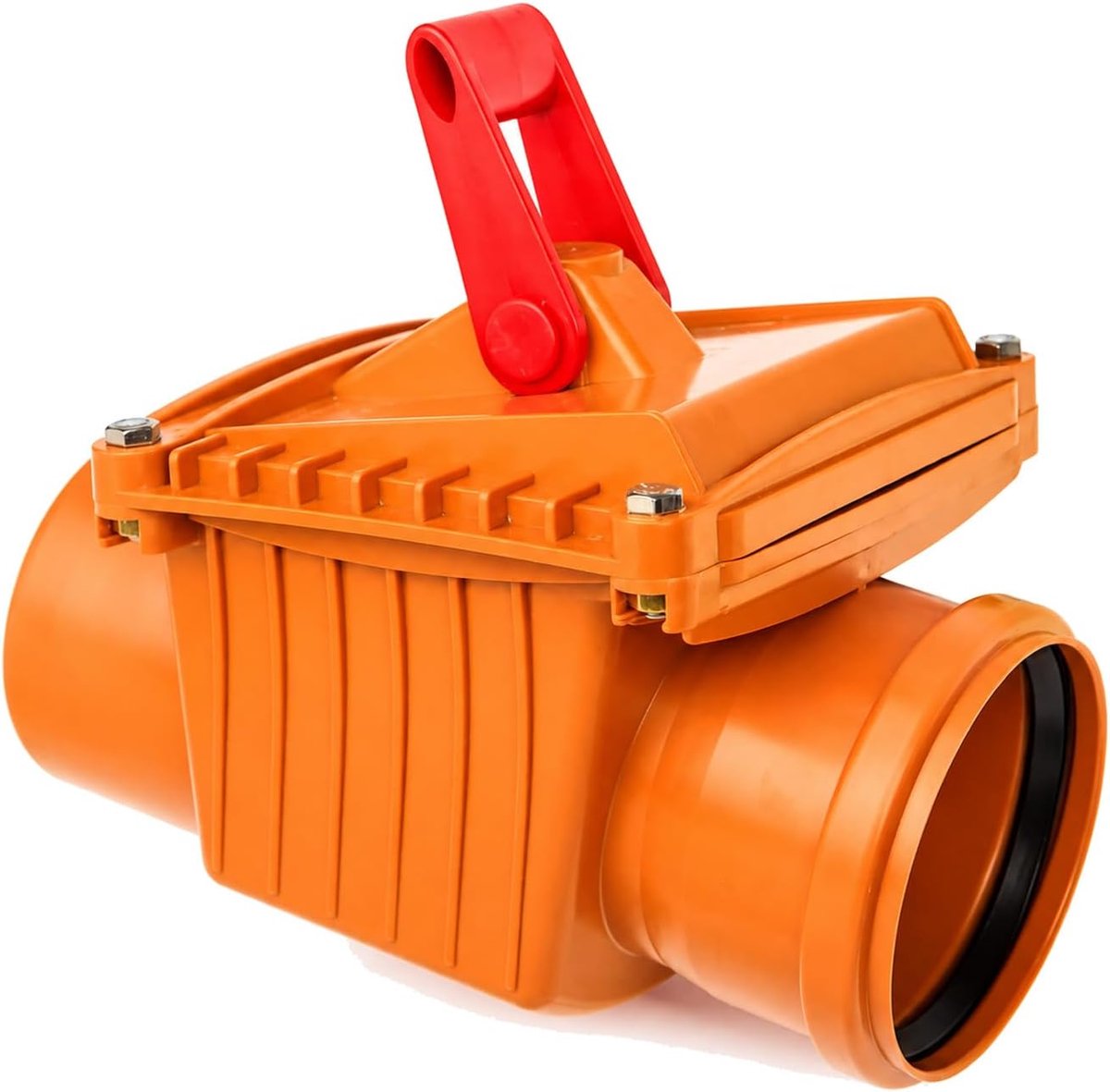 Terugslagklep Ø DN110 met afsluitbare klep, terugslagklep Ø DN 110 met terugslagklep, terugslagklep, rattenbescherming voor HT-buizen - KG