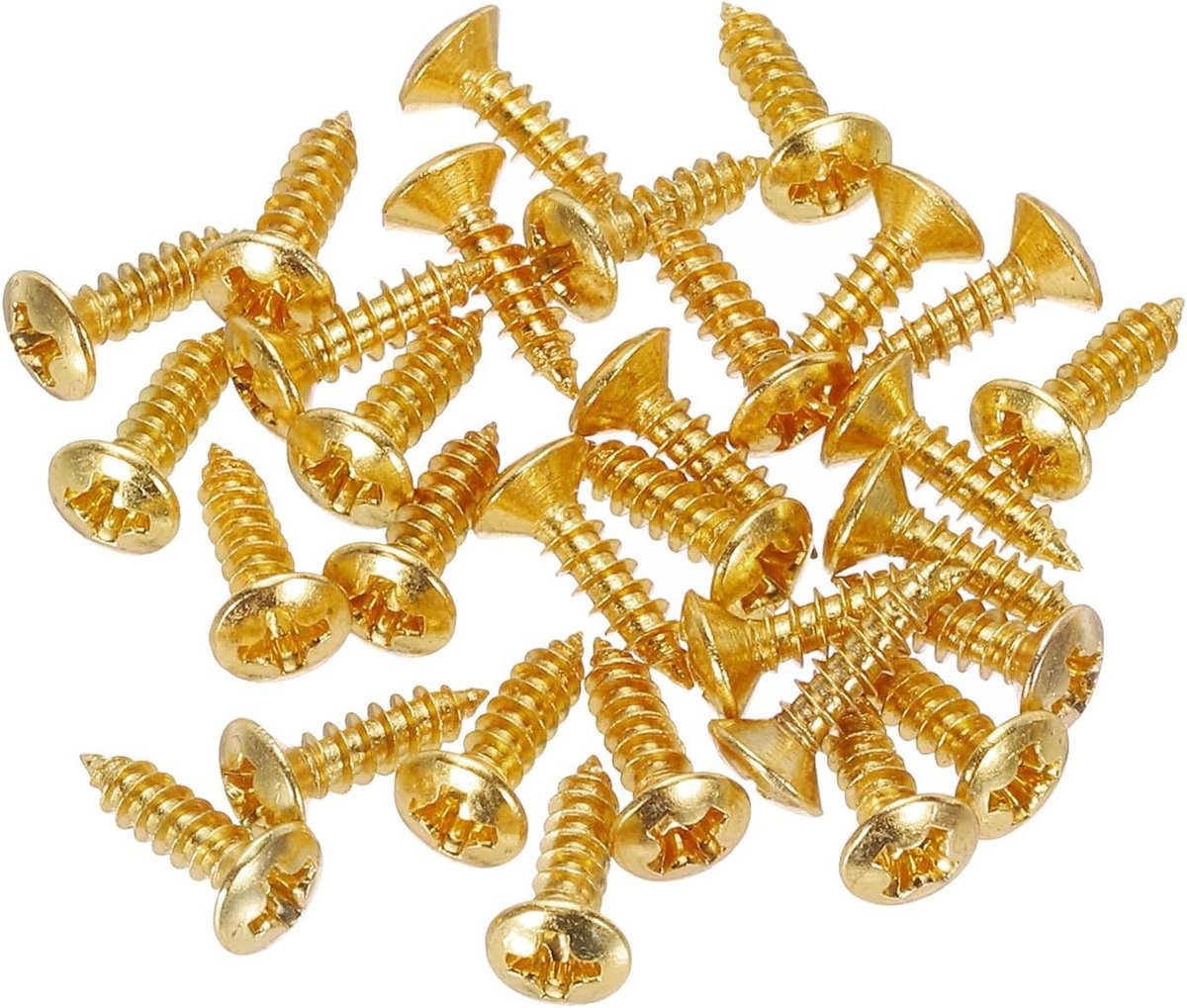 30pcs 3MM Elektrische Gitaar en Bas Pickguard Schroeven voor Scratch Plate Bevestiging, Goudkleurig