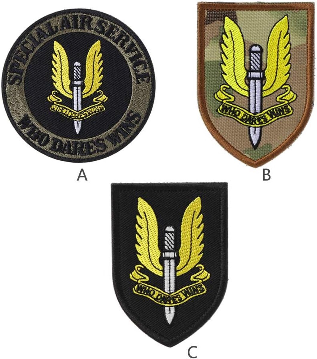 Army SAS Special Air Service Special Forces 3D Hook Loop Patch OPS badge