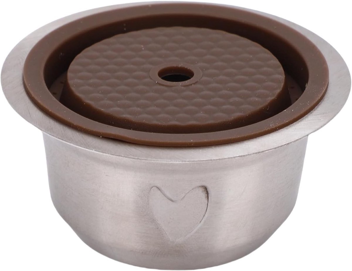 Herbruikbare Koffiecapsule van RVS, Duurzame Koffiepods voor Espresso, Inclusief Borsteltje en Lepel, Ideaal voor Koffiefilter en Milieuvriendelijk Gebruik (230ml)