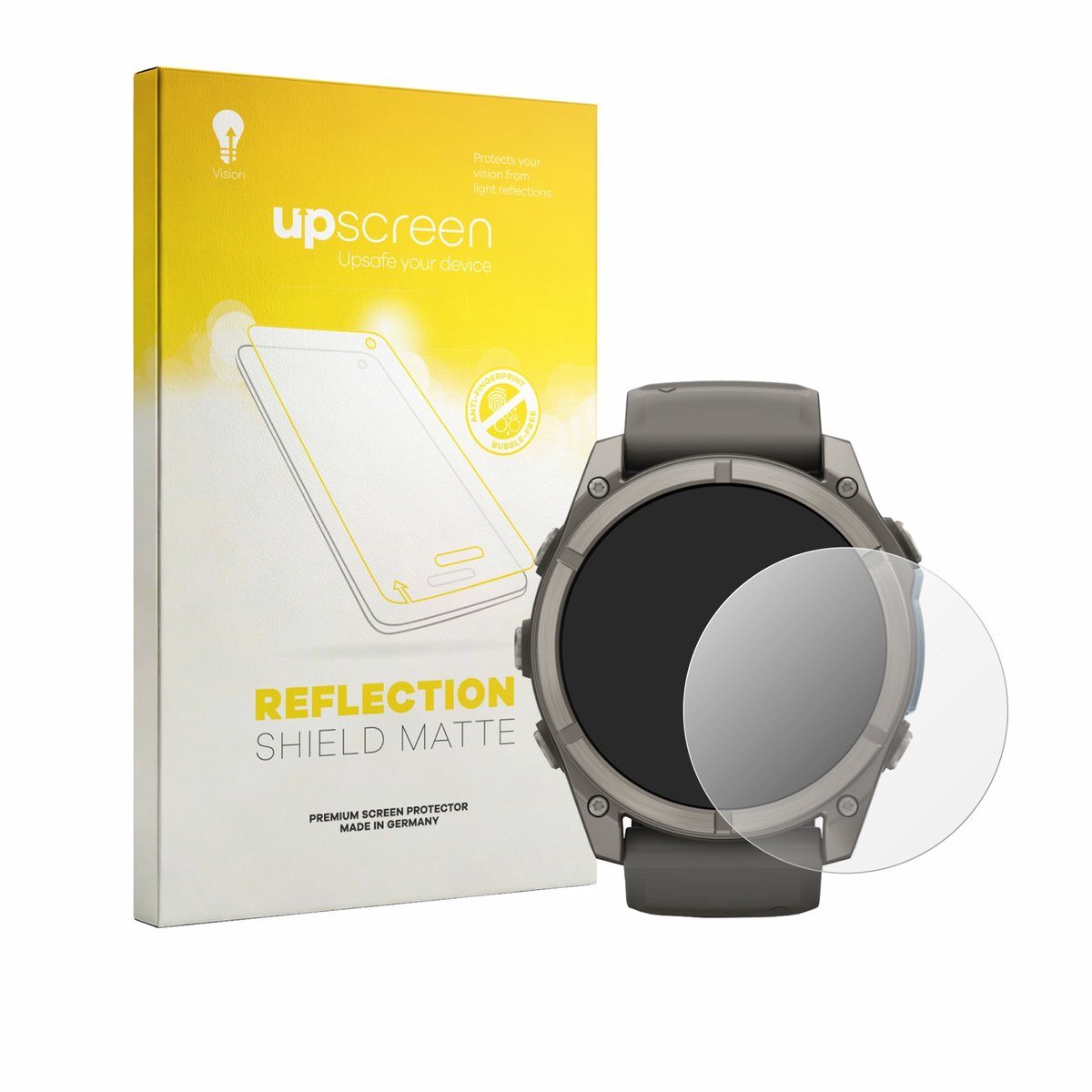 upscreen - Screenprotector voor Garmin Fenix 9 (51 mm) - Folie Beschermfolie anti glare matte