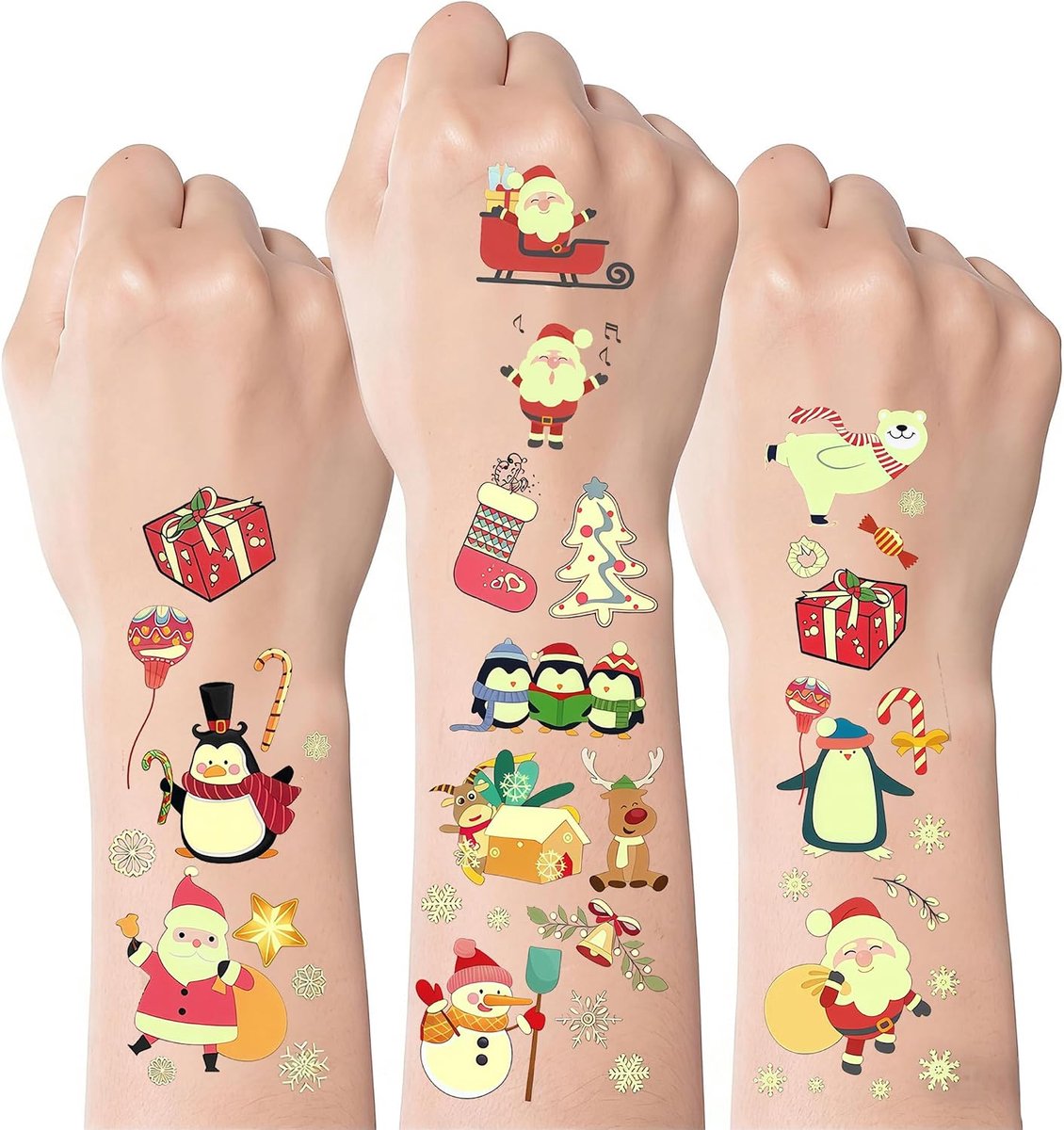 20 Vellen 260 Stralende Kersttattoo Partycadeaus Voor Kinderen Kerst Goodie Zakjes Vulling Tijdelijke Tattoos Kerst Klassikad Cadeaus