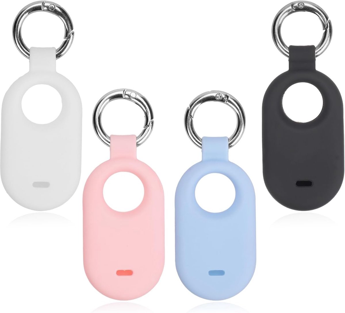 4 Stuks Beschermhoes voor Galaxy Smart Tag 2, Tracking-Apparaat Siliconen Hoes met Sleutelhanger voor GPS Itemzoekers Accessoires voor Sleutels Portemonnee Bagage Kinderen Huisdieren