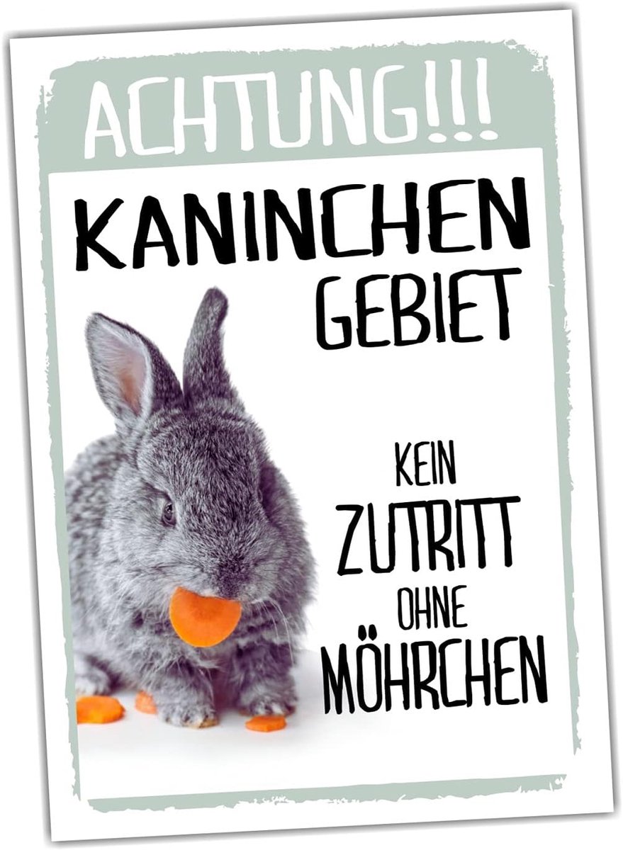 Konijn No Toegang schild grappig met spreuk deurbord waarschuwingsbord fun metalen bord