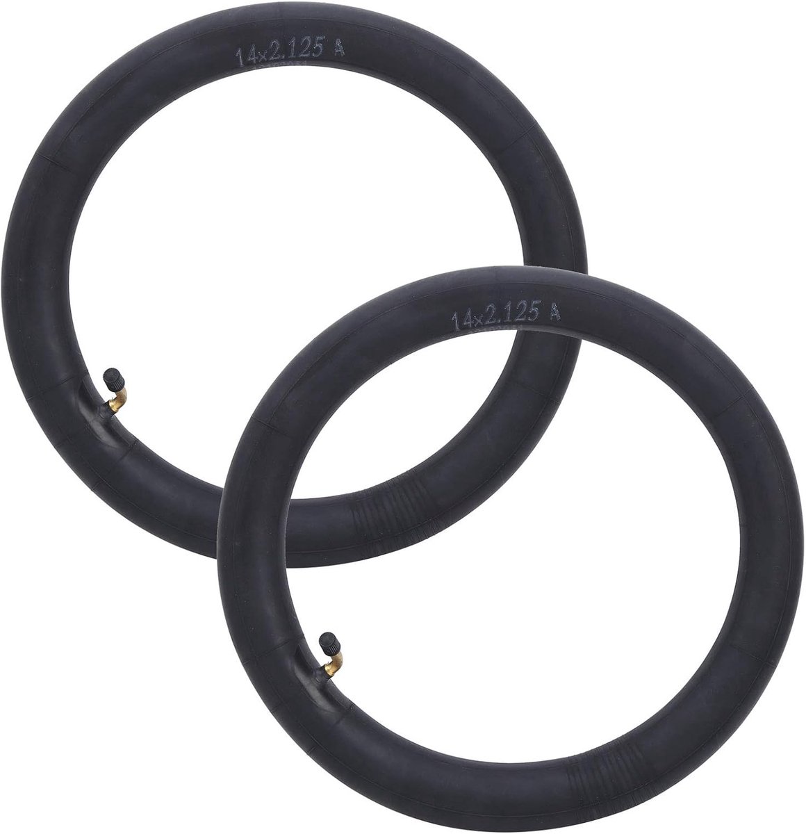 2 stuks fiets butylrubber binnenband, butylrubber band w/bochtventiel met bocht amerikaans ventiel voor vouwfiets fiets