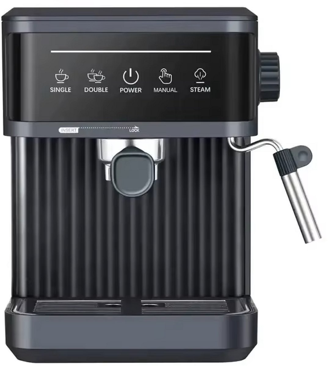 Homezo espressomachine - Koffiemachine met melkopschuimer - 20 bar Pompdruk - Kopjeswarmer - 10/12 koppen - waterreservoir 1,8 l