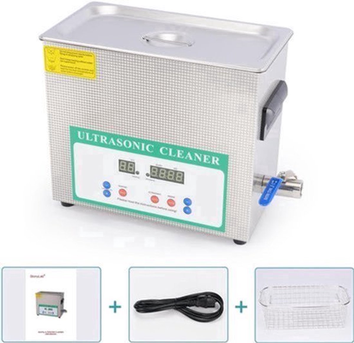 Ultrasone Cleaner – Ultrasoon Reinigingsapparaat – Ultrasoon Reiniger – Ultrasoon Wasmachine – 6,5 Liter – Roestvrijstaal – Instelbare Temperatuur tot 80°C – Digitale Timer en Display