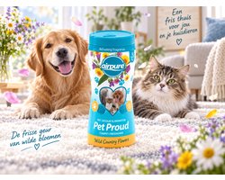 Airpure Pet Proud Carpet Freshener 500g – Tapijtverfrisser tegen Huisdiergeuren – Wild Country Flowers – Voor Tapijt & Vloerkleden