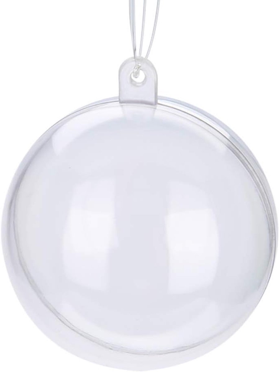 20st transparante plastic bal invulbare lege plastic bal voor kerstboom en feestdecoratie(5CM)