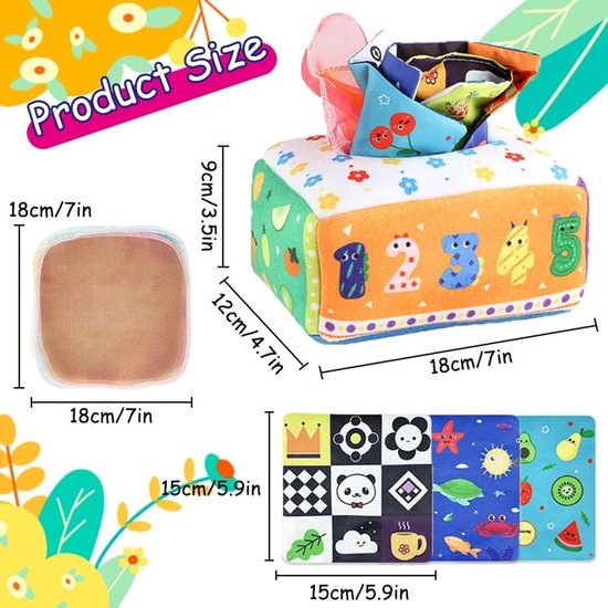 Baby Speelgoed 6-12 maanden - Montessori-speelgoed set - Montessori 'magische' zakdoekendoos & stapelbekers - Educatief sensorisch speelgoed voor baby's- Ideaal cadeau voor baby's en verjaardagen — afbeelding 2