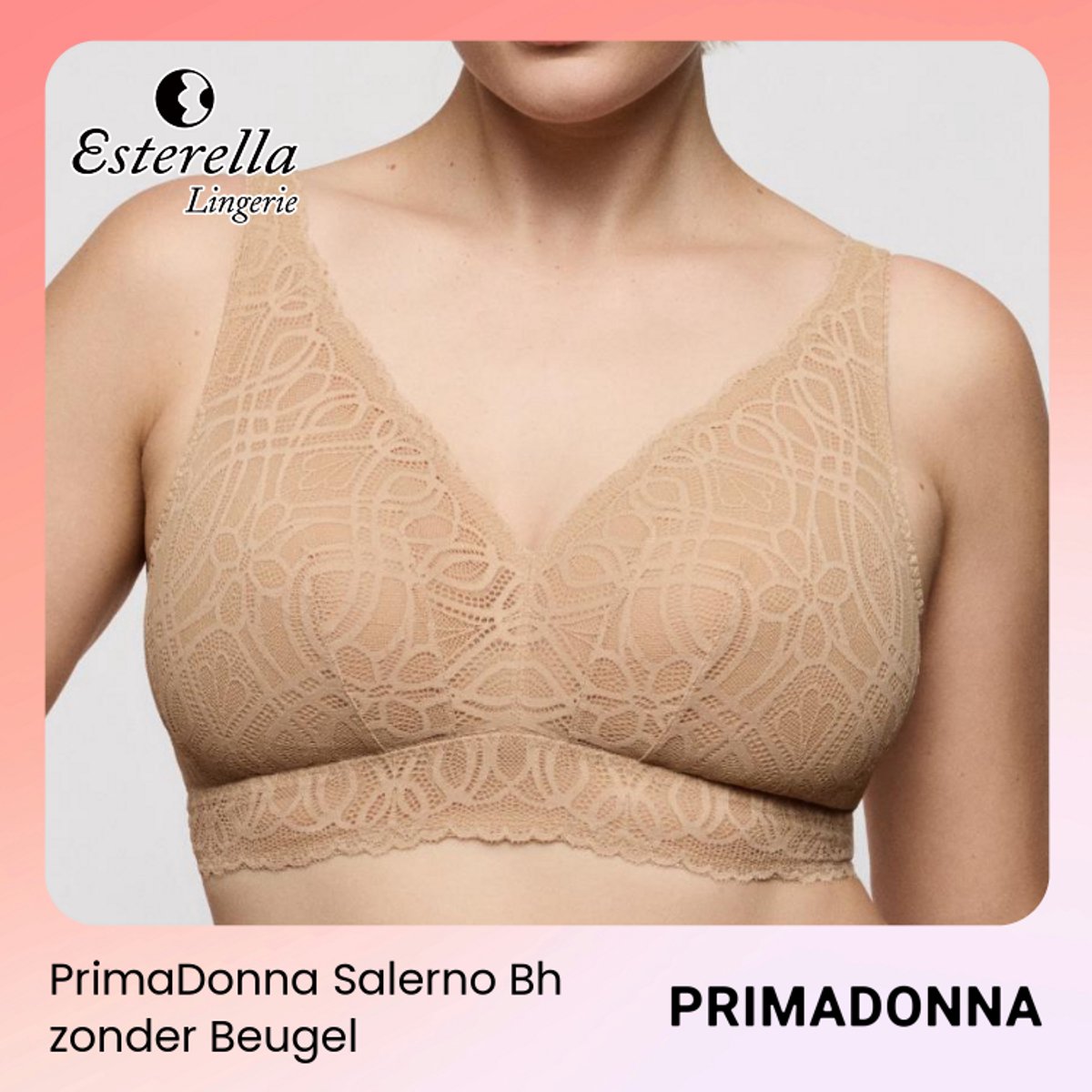 PrimaDonna Salerno Bralette zonder Beugel 0163536 Candy Ginger - maat EU 75C / FR Huid