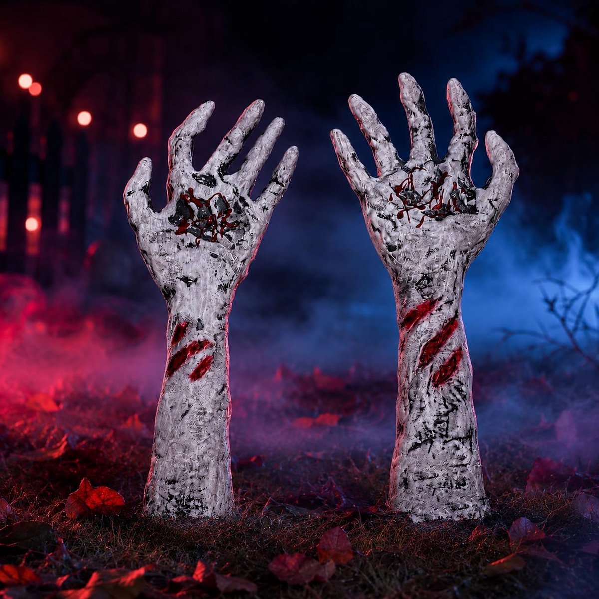 Decoratie zombie armen 33 cm, gazonsteker voor tuin en