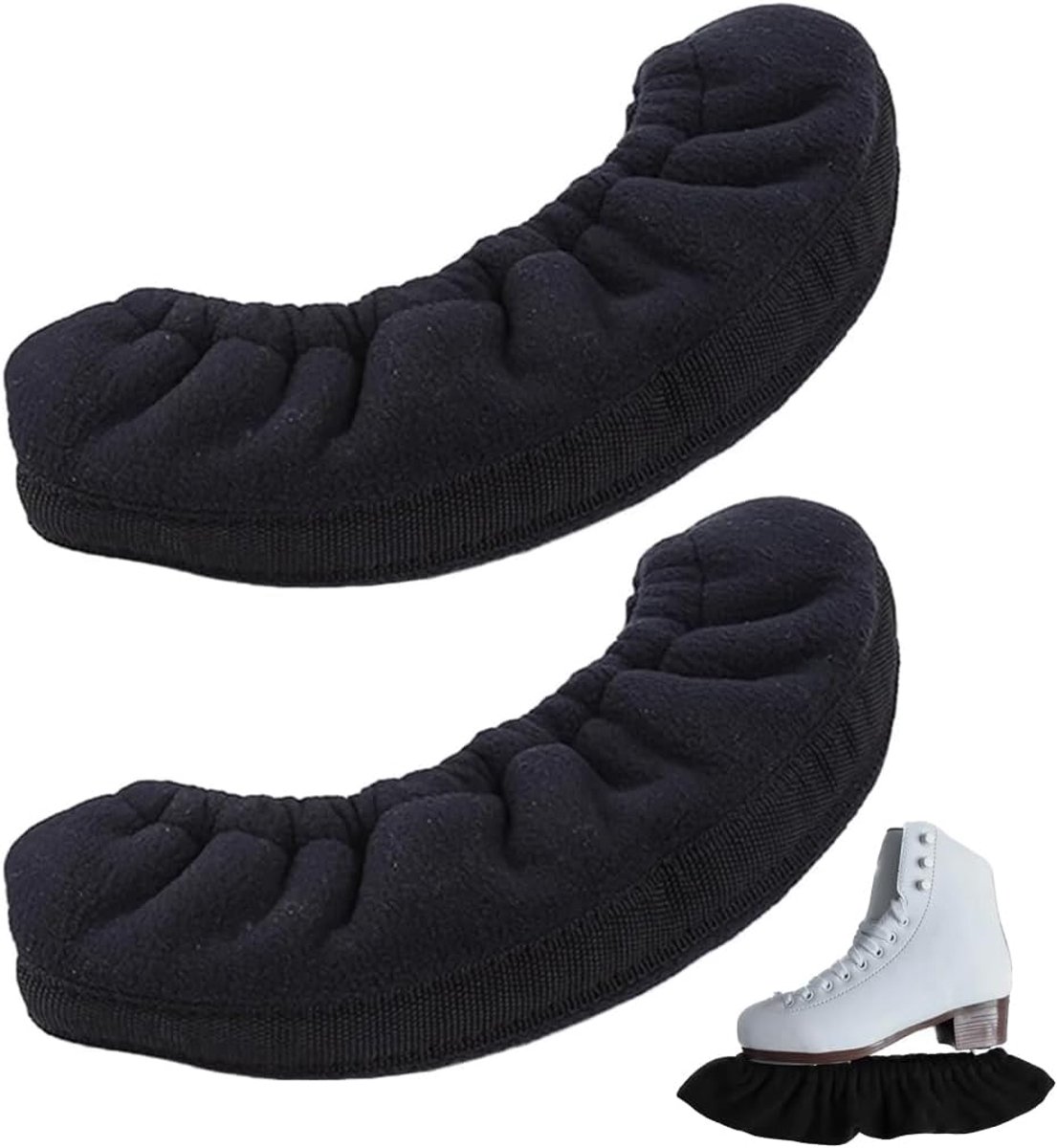 Schaatsbeschermer, 2 zwarte winterbeschermhoezen voor kunstschaatsen