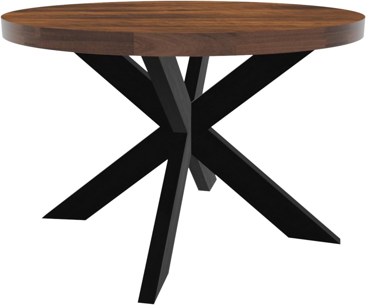 Eettafel Jones rond 120cm bruin duurzaam mangohout ronde tafel