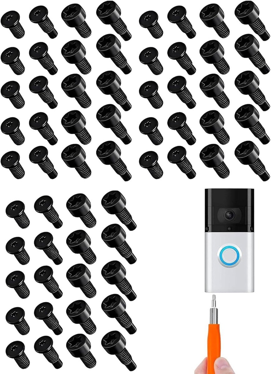 60 stuks reserveschroeven voor video-deurbel, 4 maten, veiligheidsschroevenset compatibel met Doorbell 1/2/3/4/Pro/Elite, accessoires voor slimme deurbel, montage en bevestiging