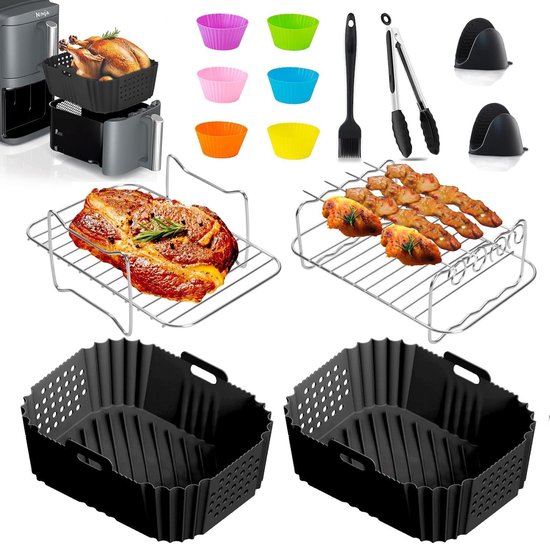 Accessoires voor Airfryer Ninja - Geschikt voor Double Stack XL SL400EU/SL451EU & Foodi Max Dual Zone AF300EU/AF400EU/AF451EU - Inzetstukken voor 2 Compartimenten (7,6L-9,5L) — afbeelding 5