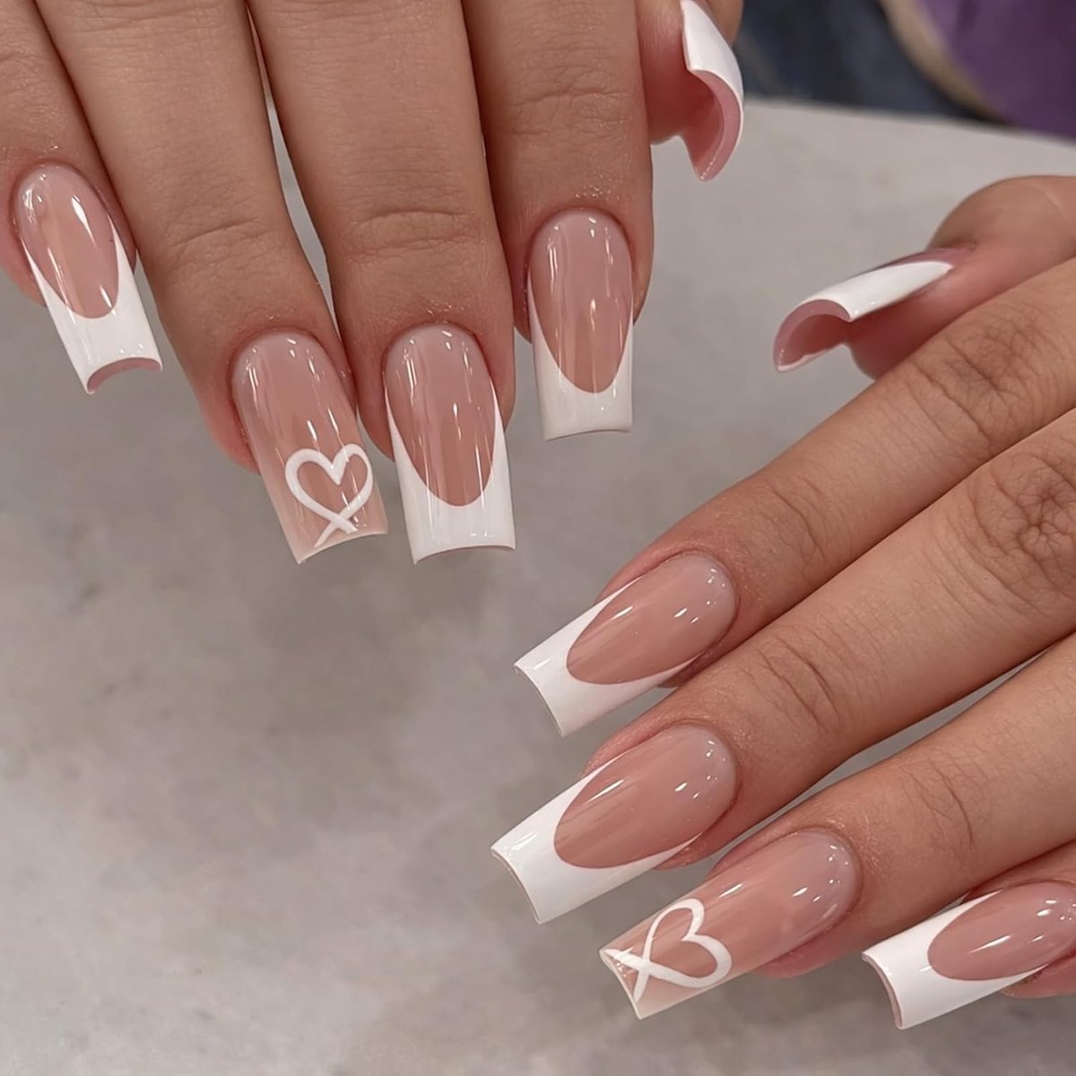 Nagels om op te plakken, 24 stuks kunstnagels om op te plakken, voor vrouwen, aangenaam draaggevoel (A223)