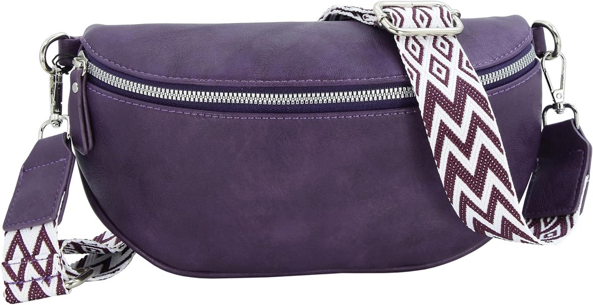Jones - Heuptas verstelbare band Crossbody Sling Bag lichtgewicht Schoudertas Waist Pack - Paars