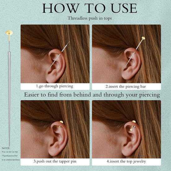 9 stuks helix piercings chirurgisch staal neuspiercing steker, neuspiercing titanium hypoallergene neusring dunne conch rook platte piercing oor goud tragus oorbellen set dames piercing sieraden — afbeelding 4