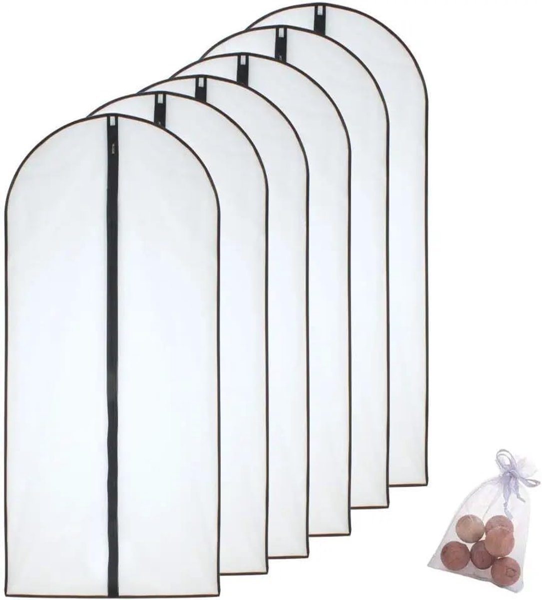 Kledinghoezen 6pcs Transparant Stofdichte Tassen Beschermen Jurken Jassen Shirts Rokken En Meer (60x140cm + Cederballen)