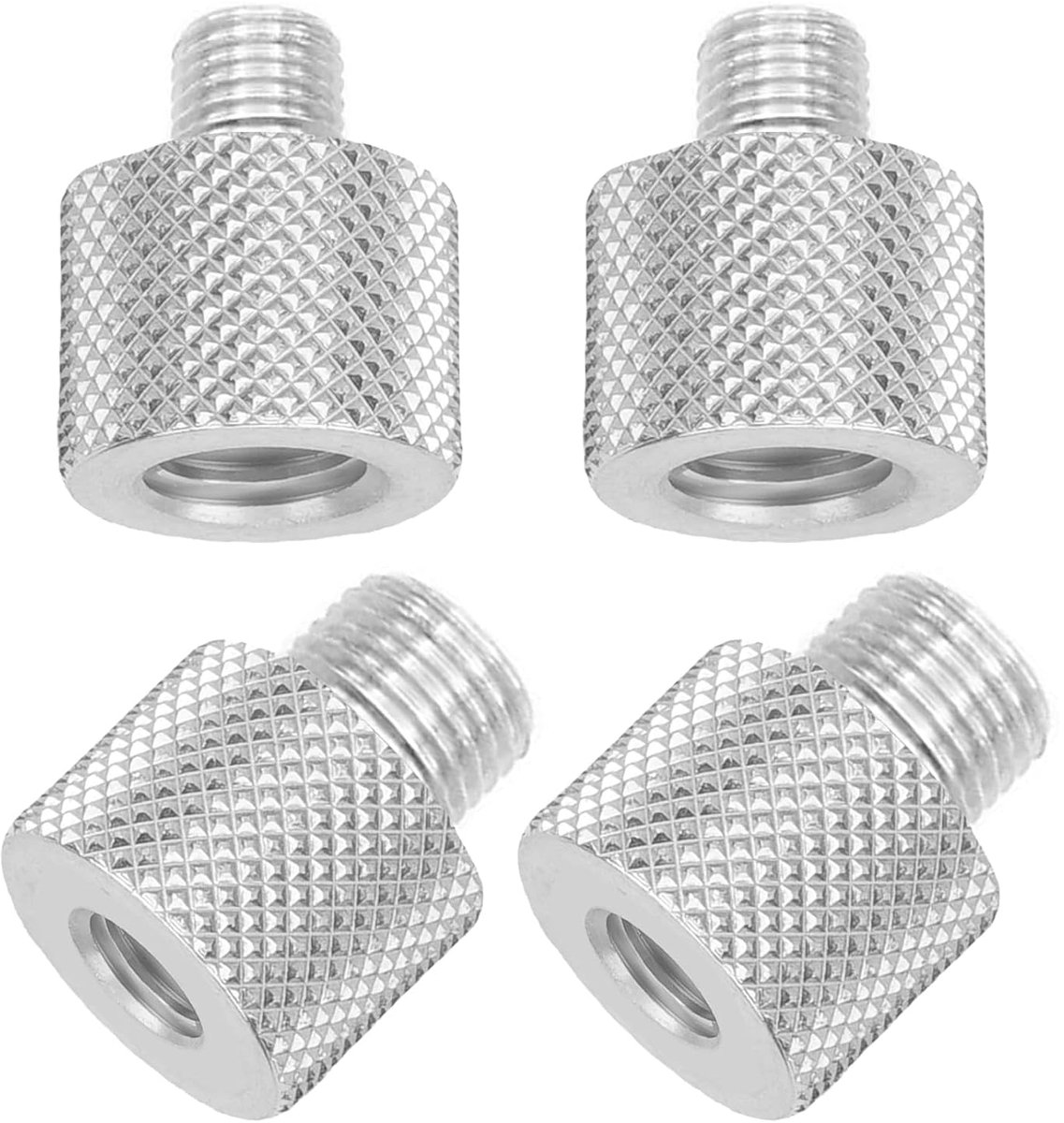 4 Stuks Draadadapters 3/8" naar 1/4" & 1/4" naar 3/8", Aluminiumlegering Statief Schroefadapter voor Statief, Microfoonstandaard, Camera Statieven, Camera, Luidsprekers