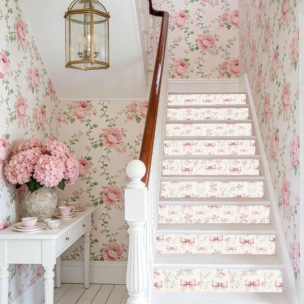 Tegelstickers voor Keuken Leuke Roze Prinses Strikken Tegels Pellen en Stokken voor Tuin Slaapkamer Woondecoratie 15 Stks Waterdichte Backsplash Trap Stickers