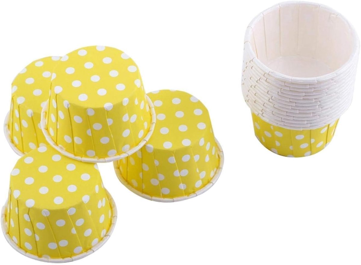 100 stuks cupcake-vormpjes, bakvormen 5 x 3,8 x 3 cm, decoratief ontwerp voor feest, bruiloft, Kerstmis
