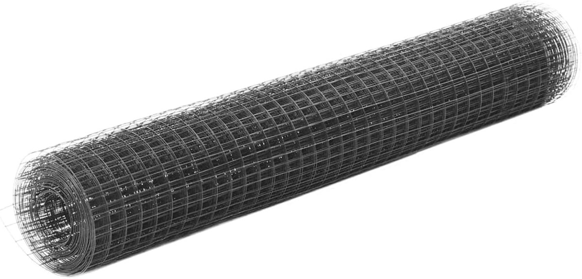 Tidyard draadgaas gaas met PVC-coating - hondenhek kattenhek kippengaas, grijs, 1 m hoogte, 10 m rol, maaswijdte: 12 x 12 mm, draaddikte 0,8 mm