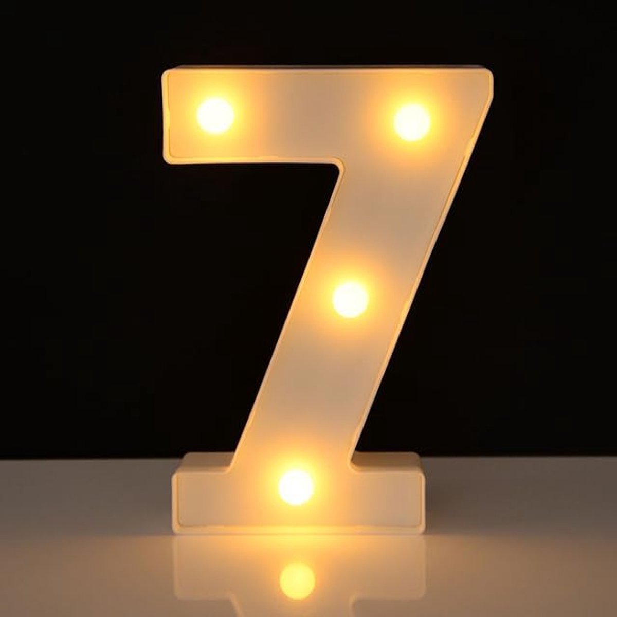 Lichtgevend Cijfer 7-22 cm - Wit - LED