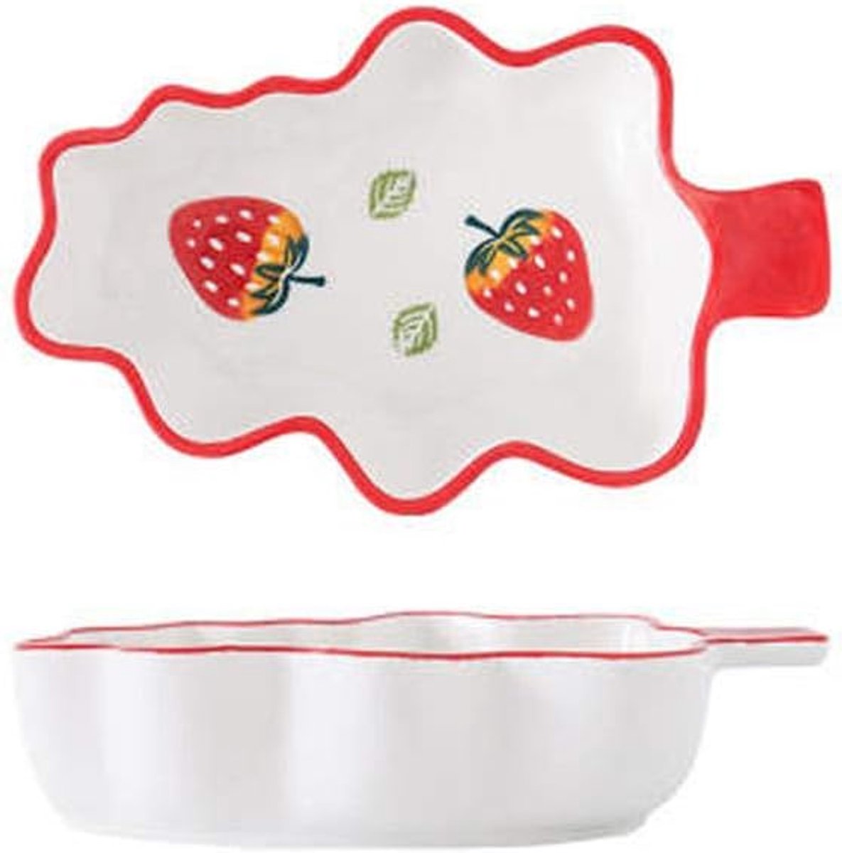 Gebakken rijstkom Oven Dessert Salade Bowl Kerst Boom-Rode Aardbei*2
