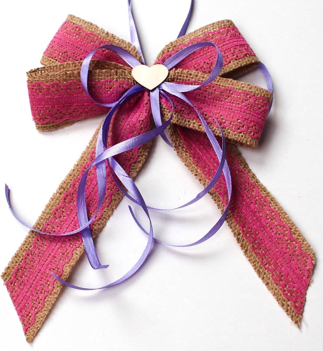 Strikken, 2 maten, 20 x 30 cm en 14 x 20 cm, jute strik, cadeaustrik, bruiloft, Kerstmis (set 07)