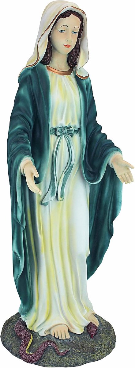 Toscano Maagd Maria, de Heilige Moeder van de Onbevlekte Ontvangenis Religieuze Tuinstandbeeld, 23 Inch, Polyresin, Full Color