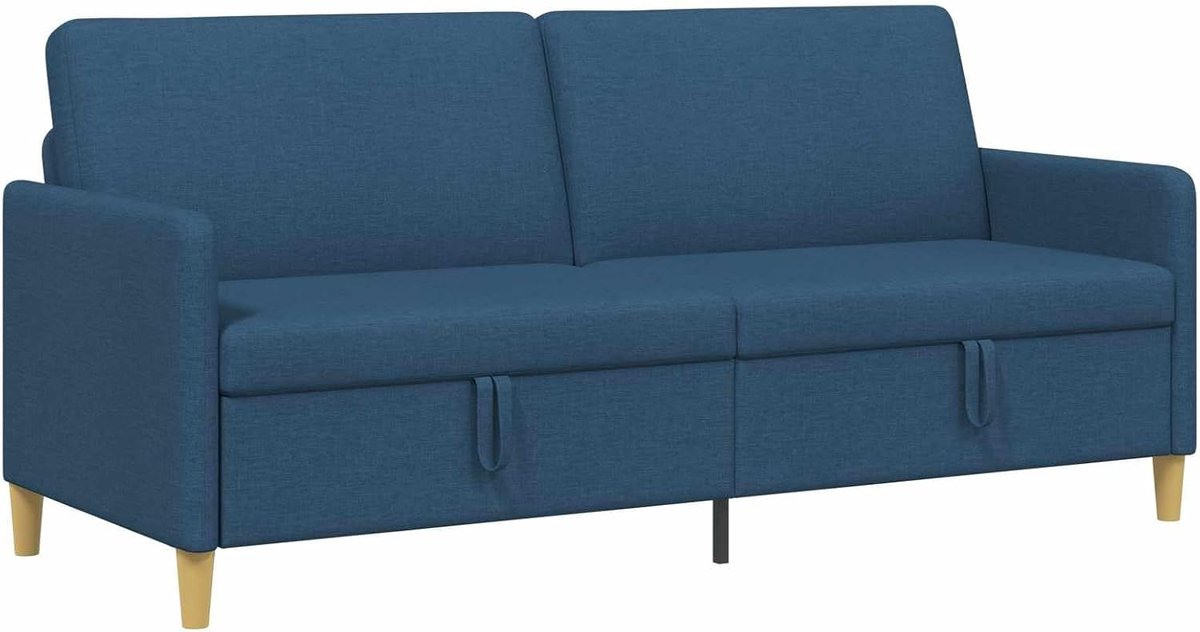 Sofa met opbergruimte, blauw, 192 x 78 x 87 cm, polyester