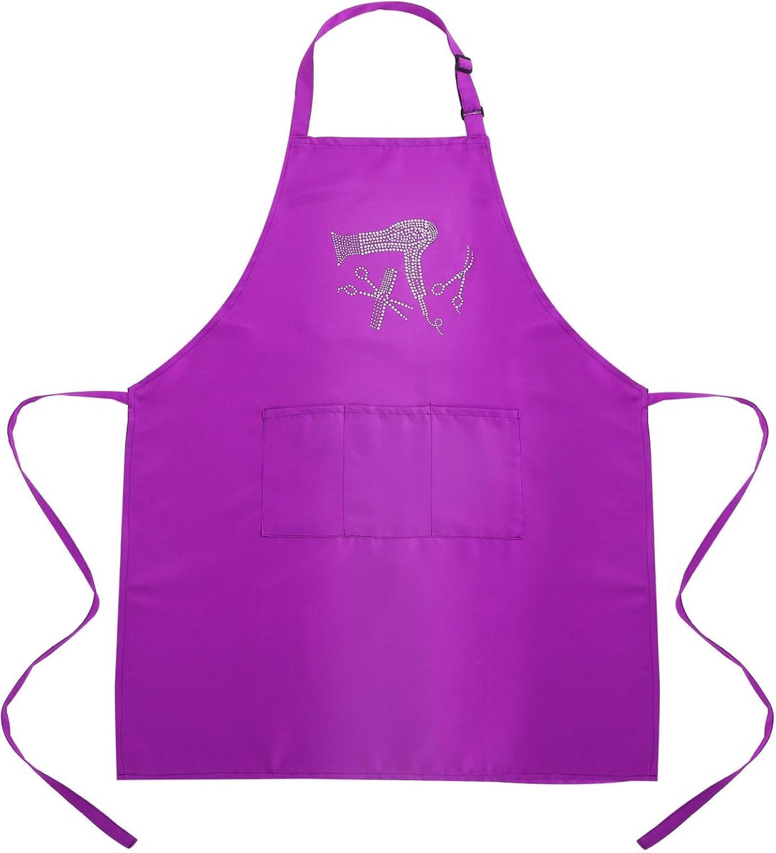 Haarkapper Schort met Pockets Lichtgewicht Duurzaam Modieuze Rhinestone Patroon voor Comfortabele Pasvorm met Verstelbare Nekband