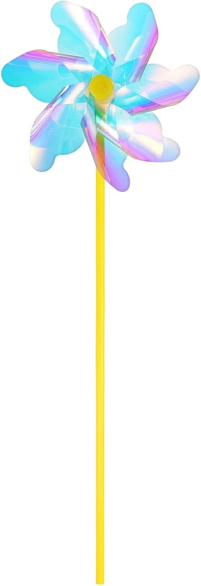 1-Pack Regenboog Pinwheels 19,7 Inch Plastic Wind Spinners Outdoor Bloem Windmolen voor Feestdecoraties/Tuin/Tuin, Speelgoed Wind Spinners [Regenboog Bladeren]