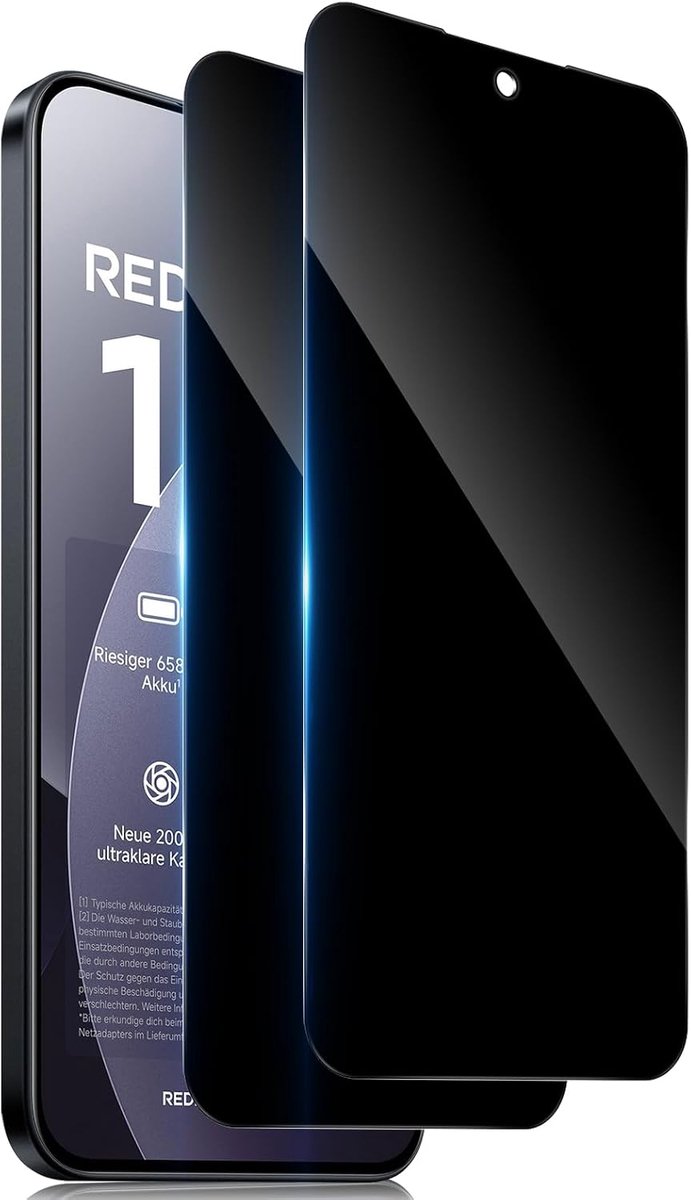 Spy Screen Protector voor Redmi Note 15 Pro 5G Privacy, [2 stuks] Guard 9H Filter Glas, Volledige Film gehard glas onbreekbaar, anti-verblinding