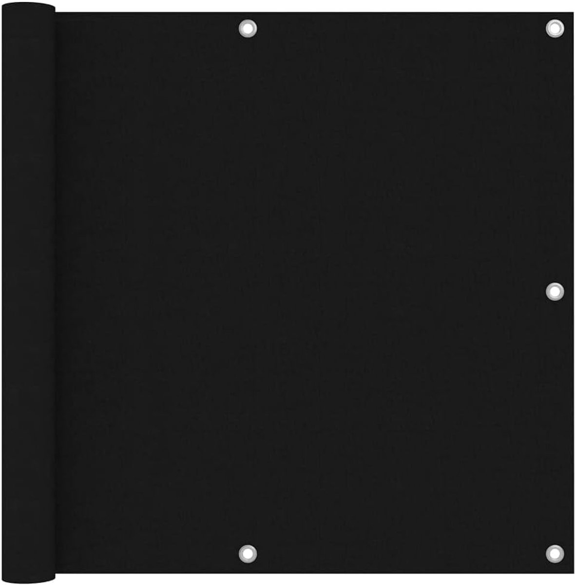 90 x 500 cm, zwart, van Oxford-weefsel met aluminium ogen en touw voor bevestiging als inkijkbescherming en bescherming voor privacy