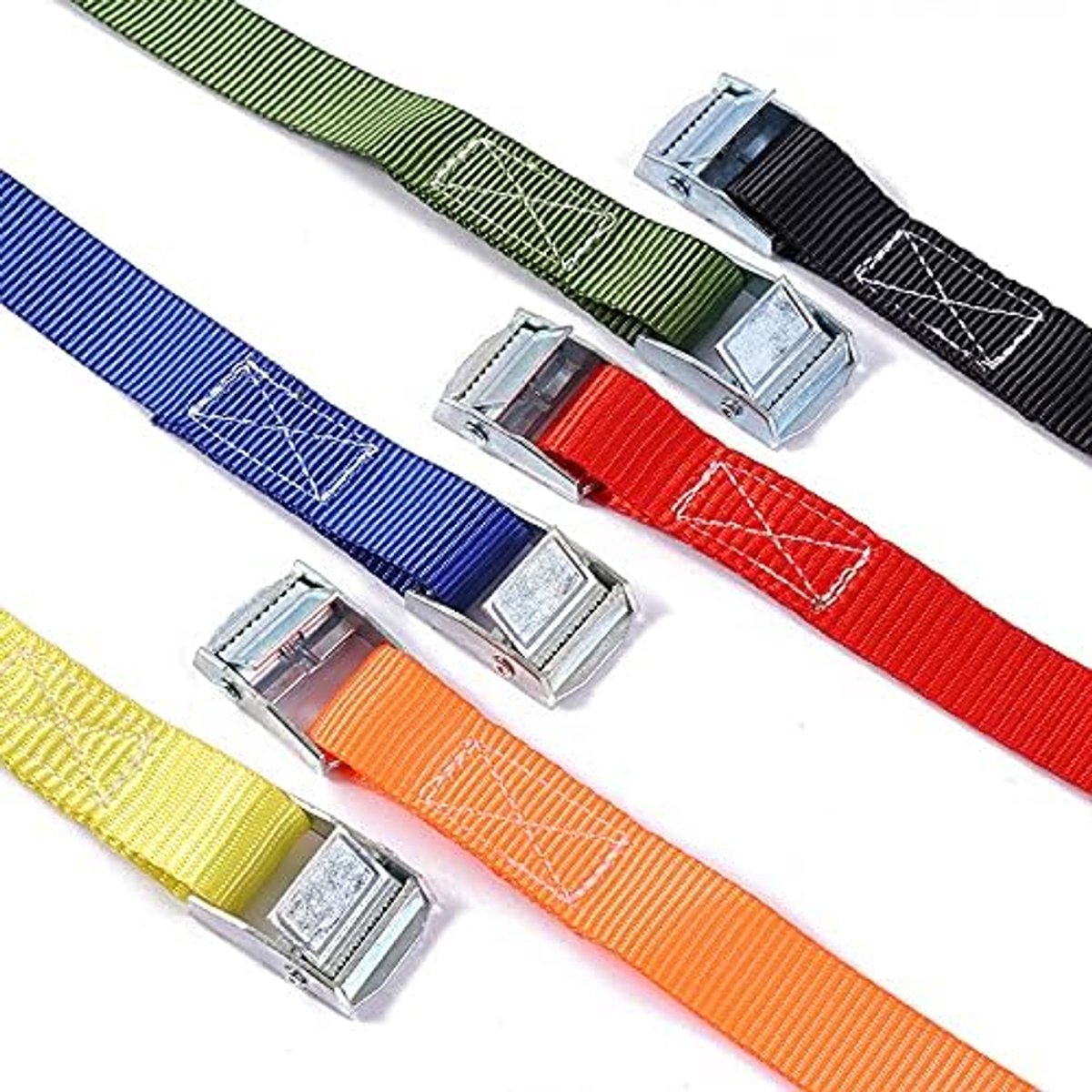 Riemen 1 stks 200x2.5cm auto spanning touw stropdas down riem sterke ratel riem bagage tas lading sjorring metalen gesp sleep touw rood zwart (Color : Orange 1Pcs)