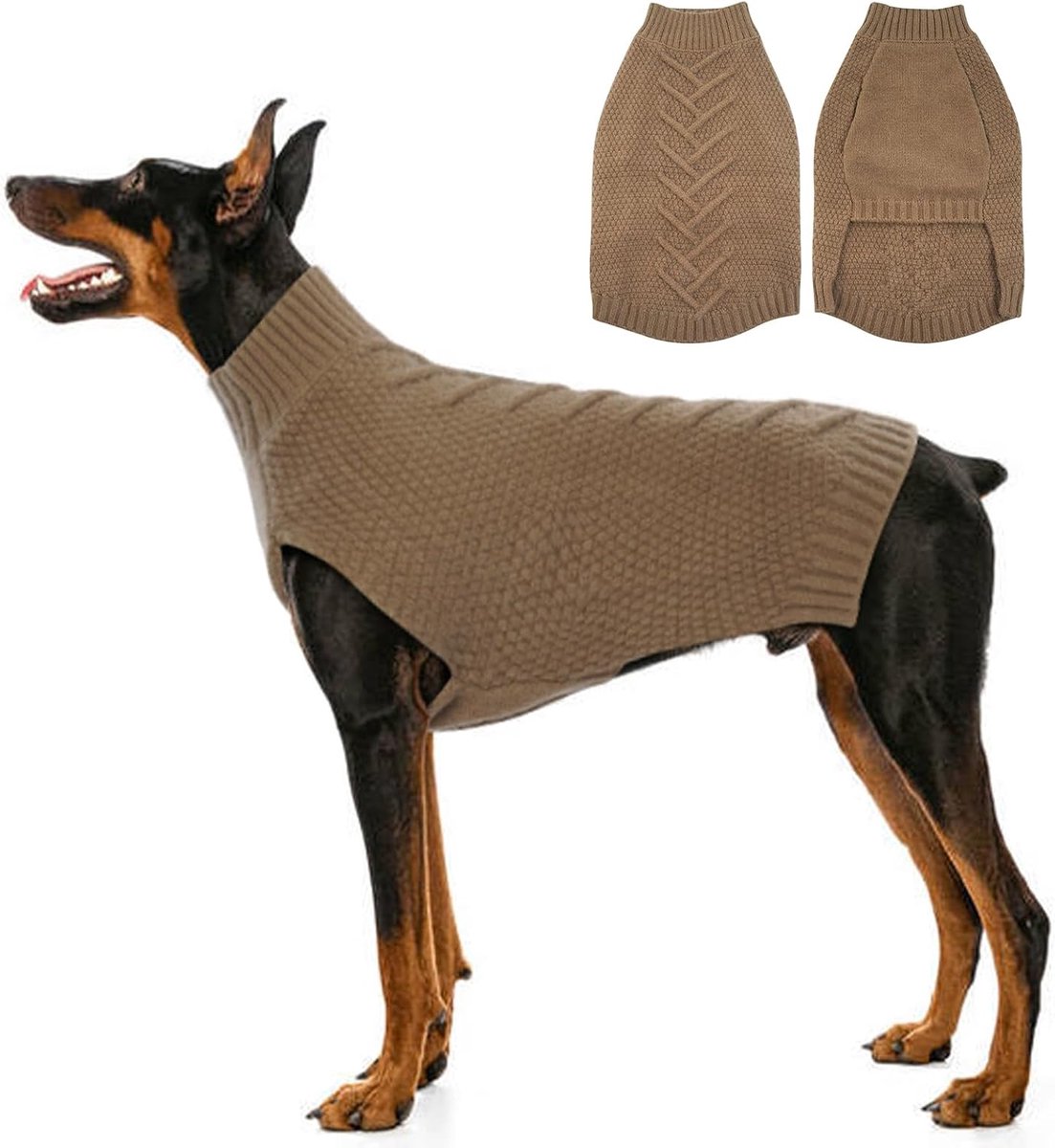 Gebreide hondenkleding, warme hondentrui voor middelgrote en grote honden, pullover huisdierjas voor koude winter, warme winterkleding voor hond voor labrador, golden retriever,