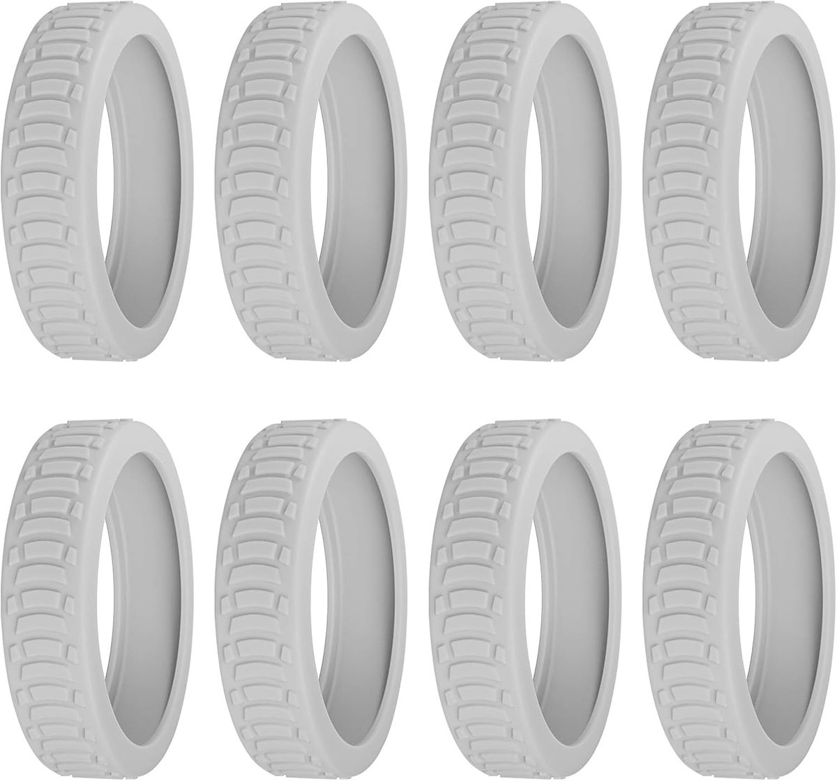 8 stuks siliconen bagagewielhoezen, duurzame krasbestendige reiskoffer, wielbeschermers, draagbare 2 inch bagage spinner wielhoezen, dempen voor de meeste zwenkwielen, Lichtgrijs, One Size