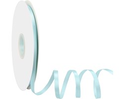 lint lichtblauw, Dooozy 10 mm 91 m cadeaulint decoratielint stoffen lint voor het verpakken van geschenken, Kerstmis, bruiloft, decoreren
