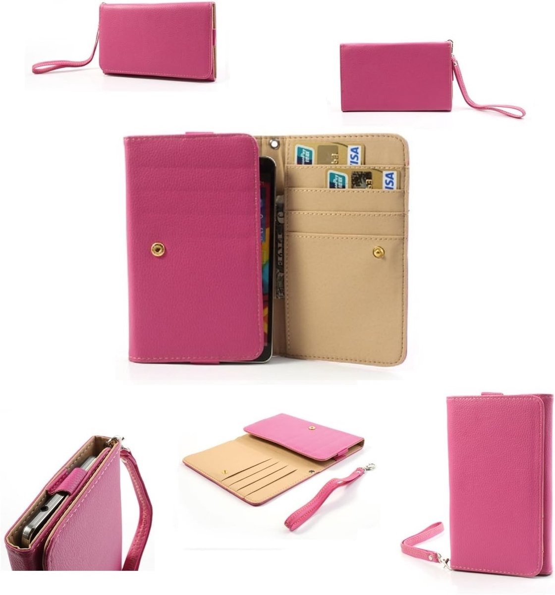 kunststof lederen hoes premium met kaarthouder voor gionee elife e7 - Rood
