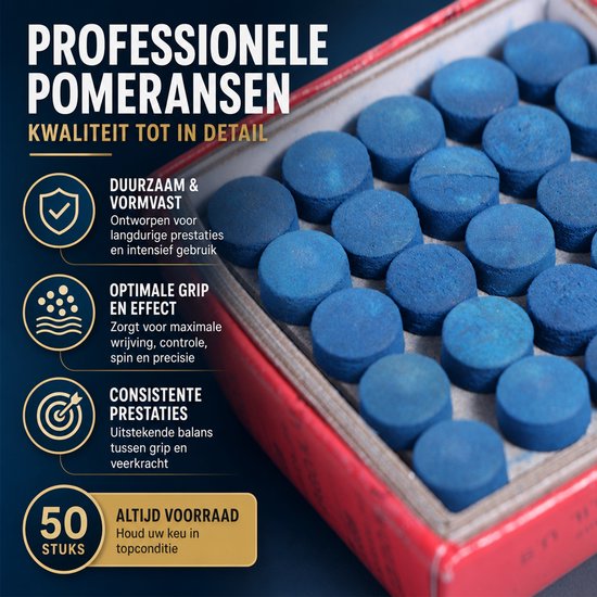 BukkitBow - Set van 50 Professionele Pomeransen - Biljart - Pool - Snooker - 10mm Keu Tip - Biljart Accessoires van Merkloos — afbeelding 2