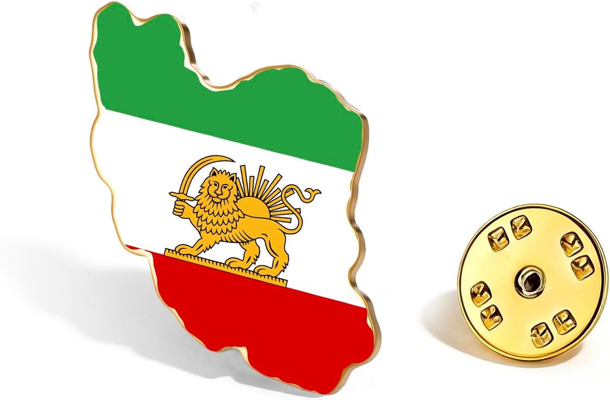 Leeuw en Zon Vlag Emaille Broche voor Vrouwen Mannen Historische Iran Vlag Revers Kaart Pins Perzische/Iraanse Leeuw Broche Sieraden