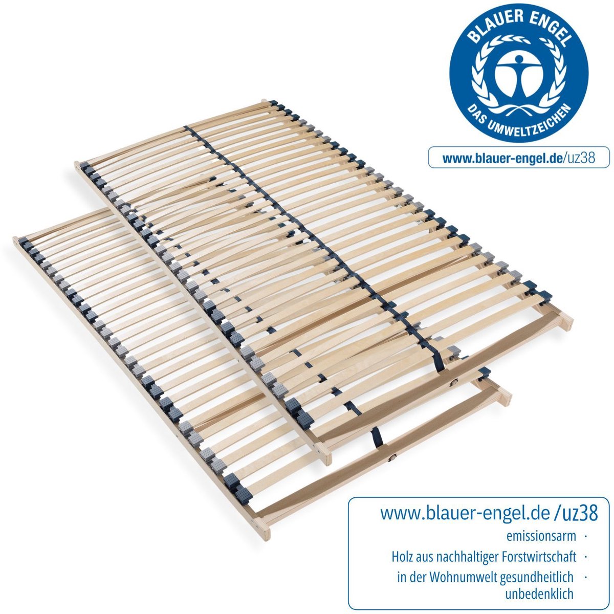 Sleepneo Lattenbodem 200x200 (2x 100x200) - stabiel beukenhouten frame - bedbodem - Sleepneo Bruin