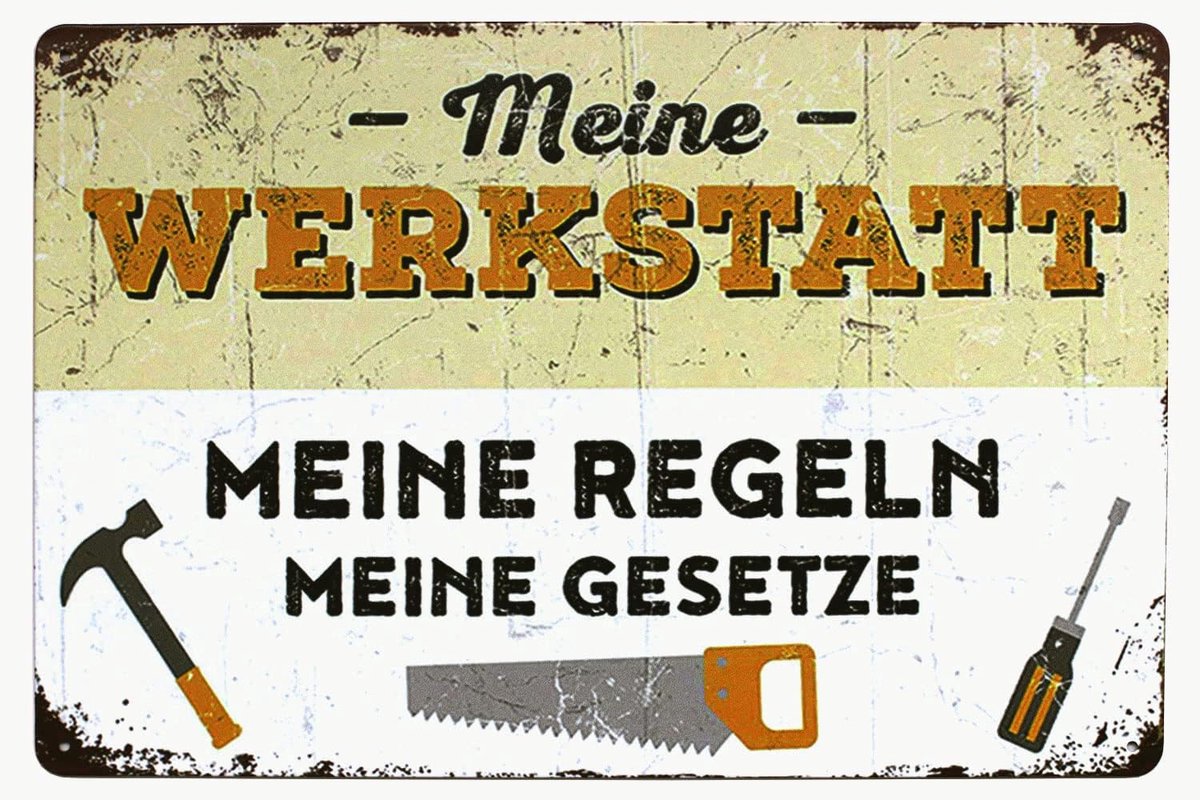 Werkstatt Mijn Regeln Mijn Gesetze Vintage Tin Metalen Sign Home Muurplaat Decor