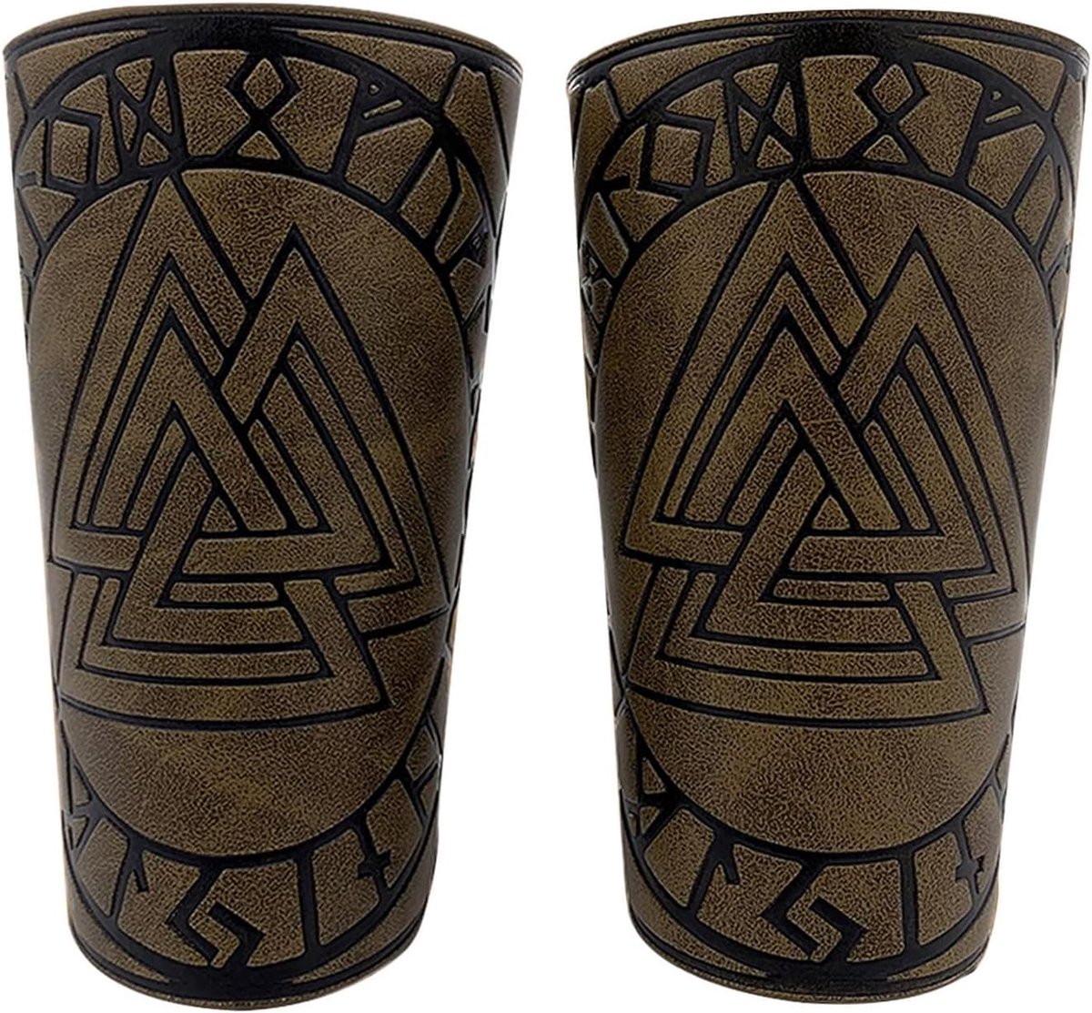 Bracers middeleeuwse lederen arm Guards Viking Odin Valknut Knight manchet boogschieten Bracers wrap handschoen polsband voor LARP